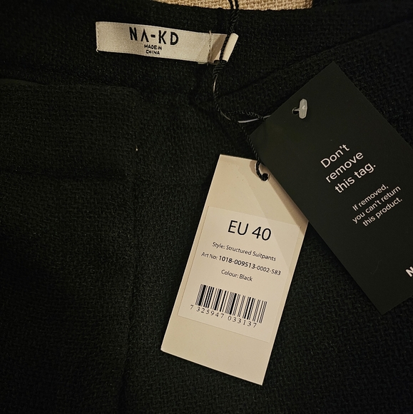 NWT NAKD Black Tweed Structured Flared Suit Pants - Picture 6 of 6